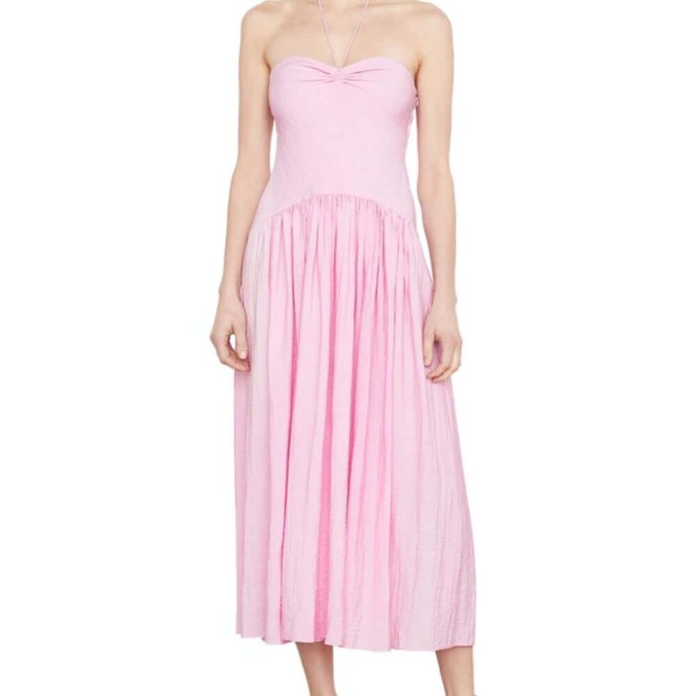 Vince Ruched Halter Neck Dress